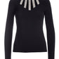 Embellished Trim Strappy Knit Top Black