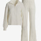 Half Zip Cable Lounge Set Off White