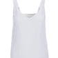 V Neck Linen Tank Top White