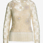 Embellished Crochet Fringe Pullover Natural