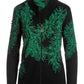 Festive Tree Zip Up Cardigan Black Multi