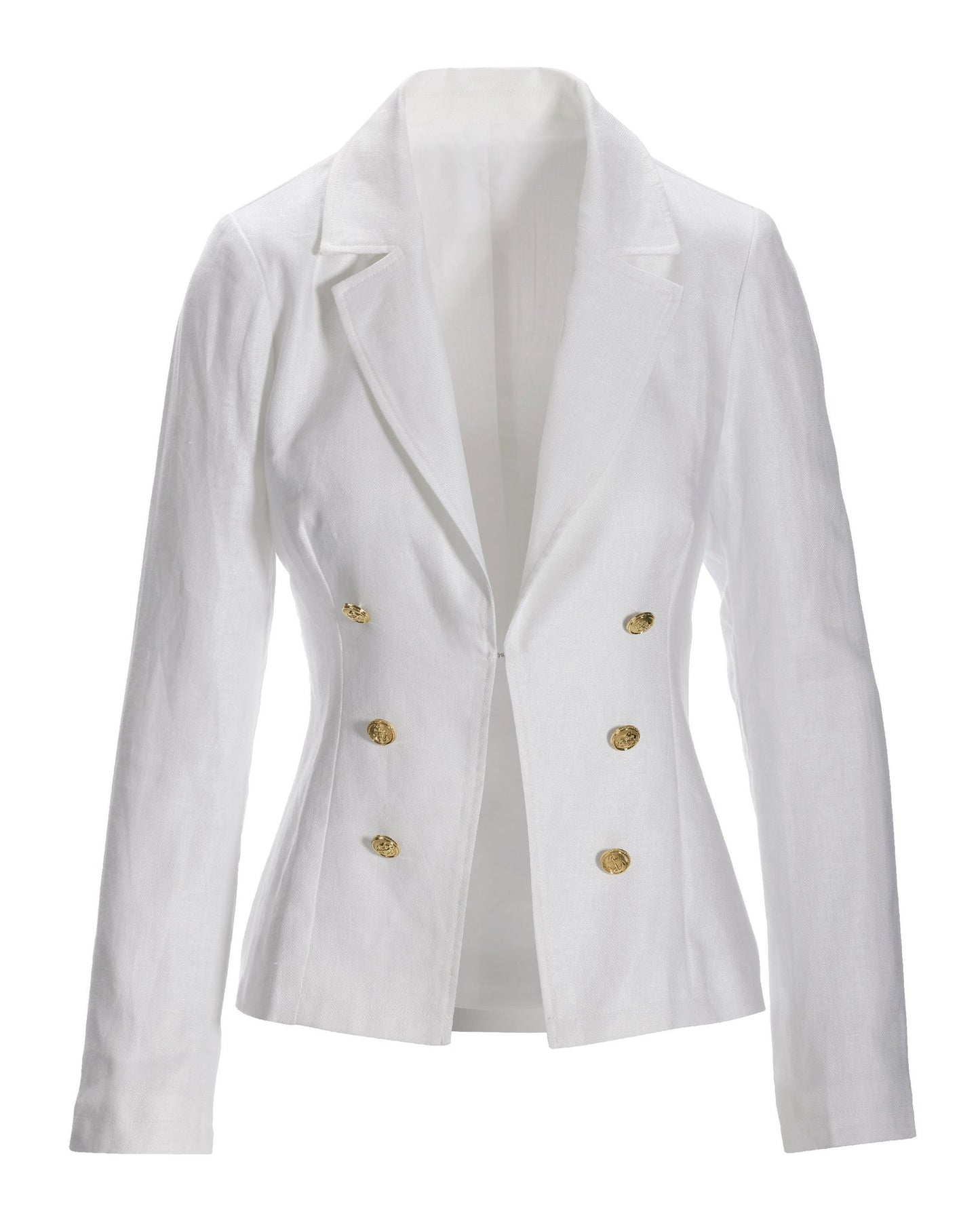 Polished Linen Blazer White