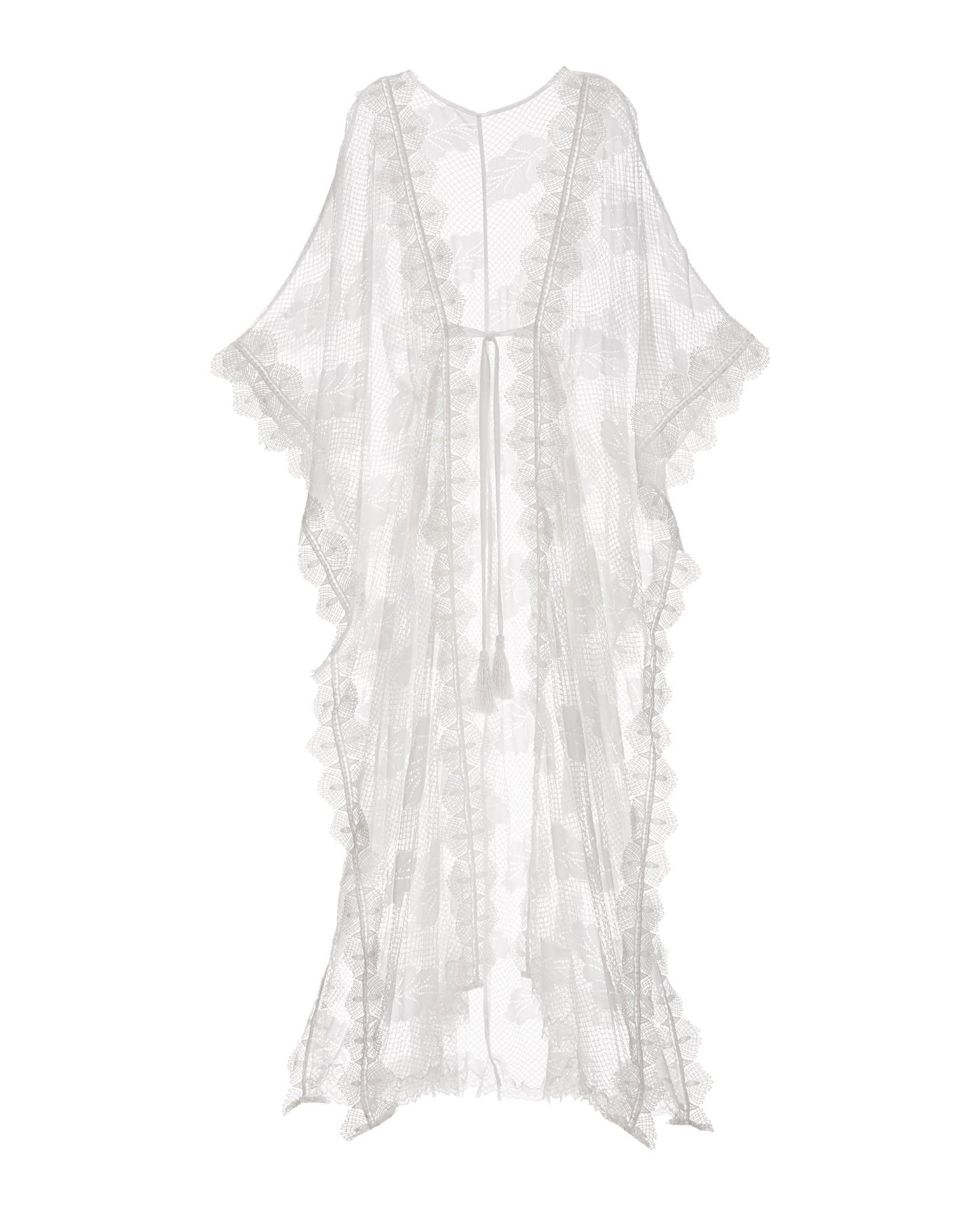 Mixed Lace Duster White