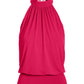 Halter Banded-Bottom Mock-Neck Knit Top Raspberry