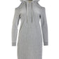 Embellished Cold Shoulder Sweatshirt Dress Heather Gray