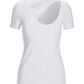 So Sexy Wide Cutout Short-Sleeve Knit Top White
