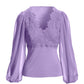 Scallop Lace Long Sleeve Top Violet Tulip