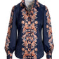Paisley Scroll Print Victoria Chic Drama Sleeve Shirt Navy
