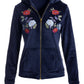 Embroidered Velour Jacket Navy Multi