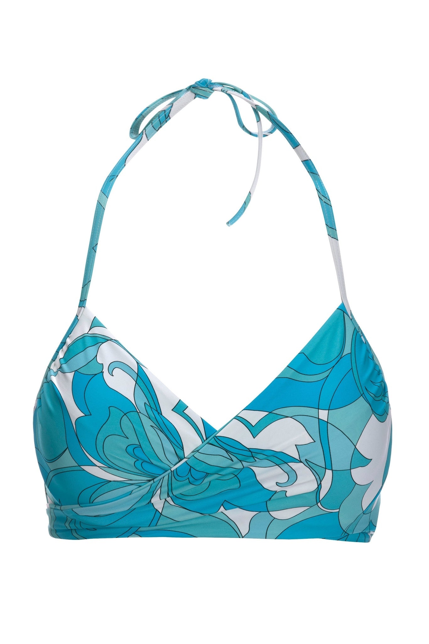 Swim Sense Teal Waters Underwire Wrap Bikini Top Blue