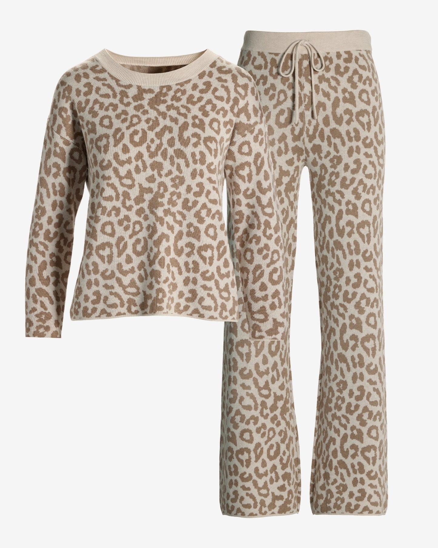 Leopard Sweater Lounge Set Cozy Cheetah