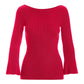 Ribbed Boatneck Flare Sleeve Sweater Lollipop