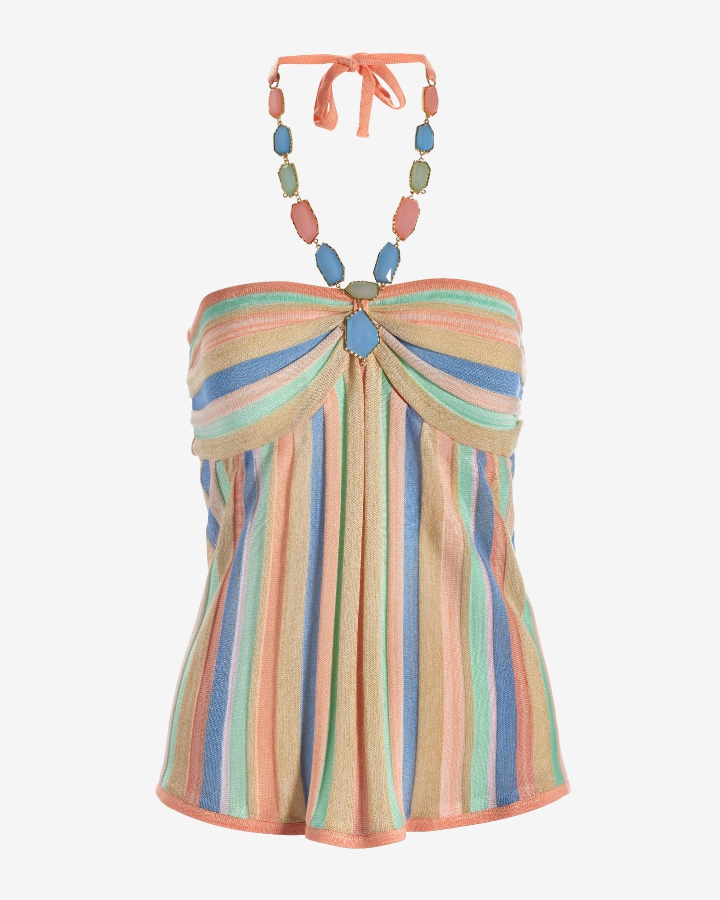 Embellished Halter Neck Sweater Multi