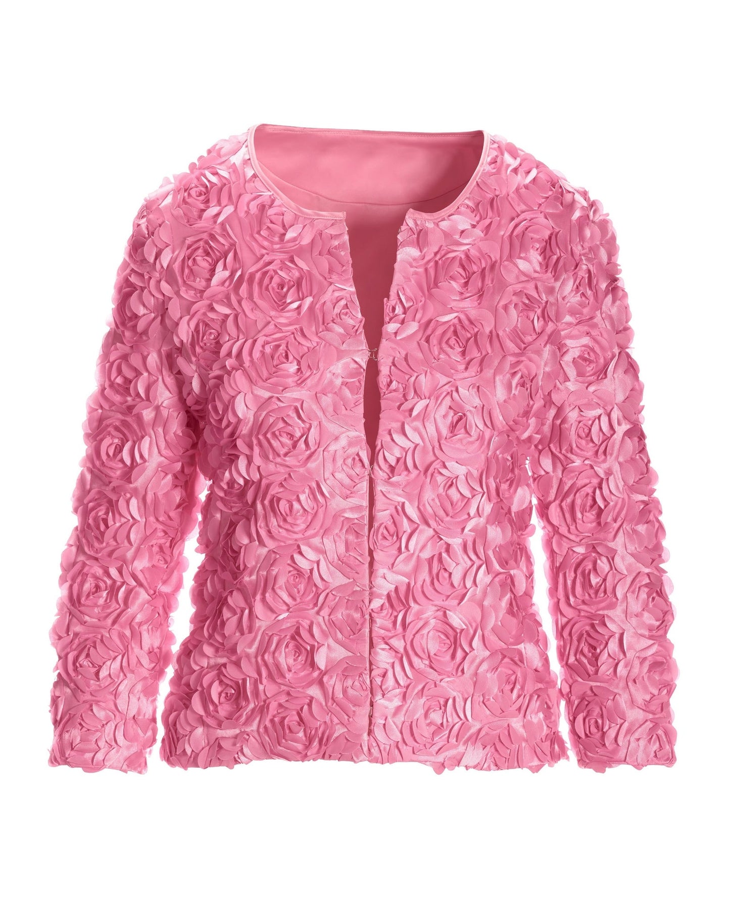 Rosette three quarter sleeve Jacket Begonia Pink