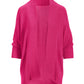 Short Effortless Cardigan Sweater Fuchsia Purple