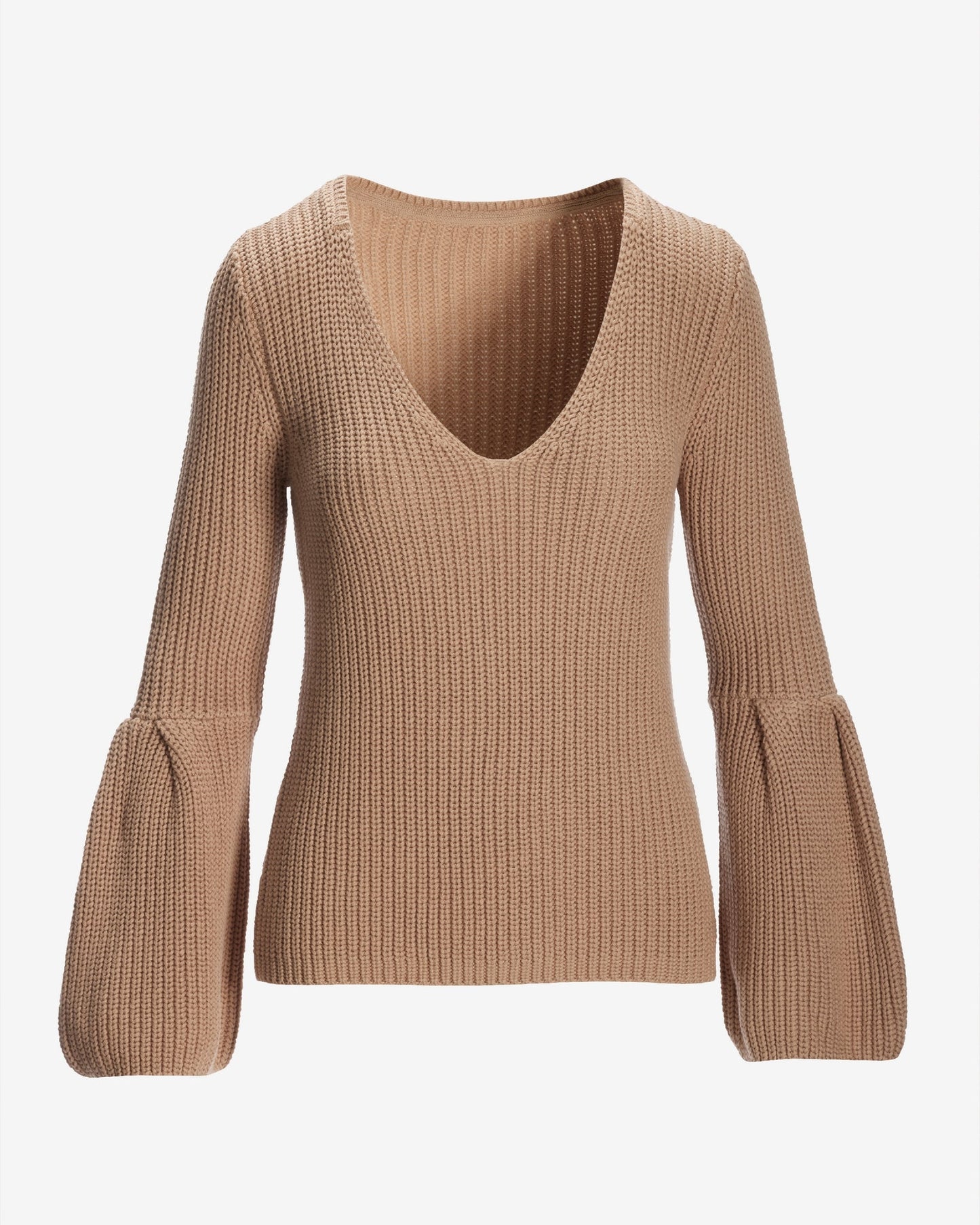 Flare Sleeve V Neck Sweater Sesame