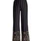Malibu Metallic Eyelet Wide Leg Pant Black/Gold