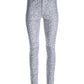 Metallic Snow Leopard Ankle Jean Silver/White