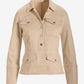 Patch Pocket Chic Denim Jacket Sandshell