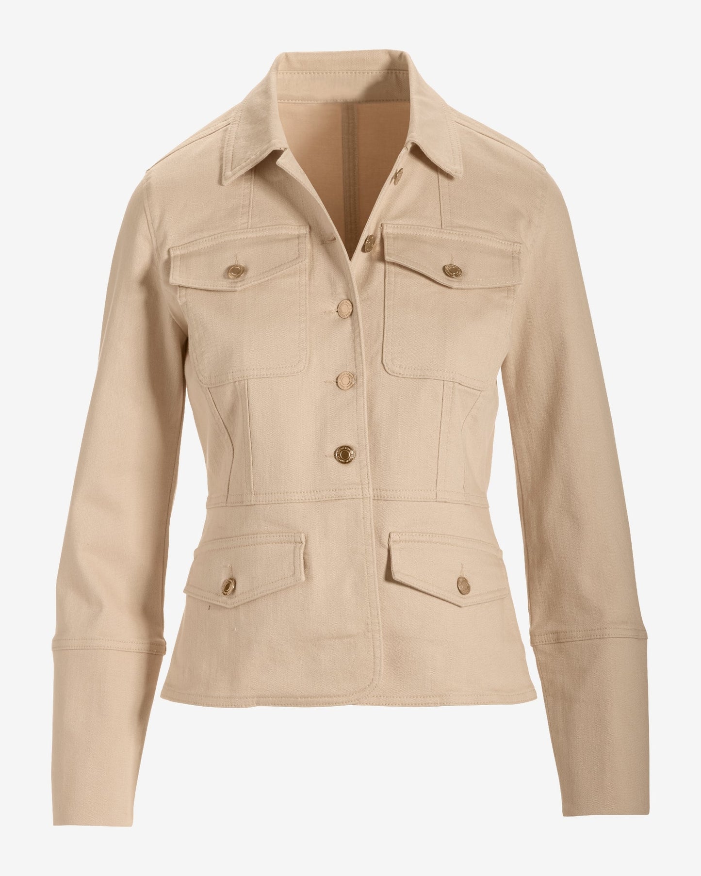 Patch Pocket Chic Denim Jacket Sandshell
