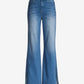 Malibu Wide Leg Side Slit Jean Medium Wash