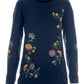 Embroidered Tunic Sweatshirt Navy