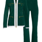 Chic Zippered Sport Coordinate Set Emerald