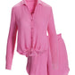 Gauze Shirt and Short Lounge Set Aurora Pink