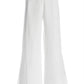 Linen side slit pant White