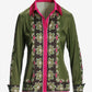 London Print Sophia Charmeuse Blouse Olive Green