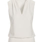 Beyond Travel Sleeveless Stand Collar Blouson Top Ivory Coast
