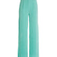 Malibu Slinky Knit Pleated Wide Leg Pant Turquoise