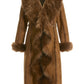 Faux-Fur Cascading Coat Tobacco
