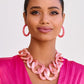 Glistening Resin Link Collar Necklace Pink