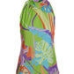 So Chic Cabo Leaves Mock Neck Top Green