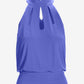 So Chic Cut Out High Neck Blouson Blue Iris