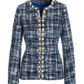 Pearl Trim Tweed Parisian Jacket Navy Multi