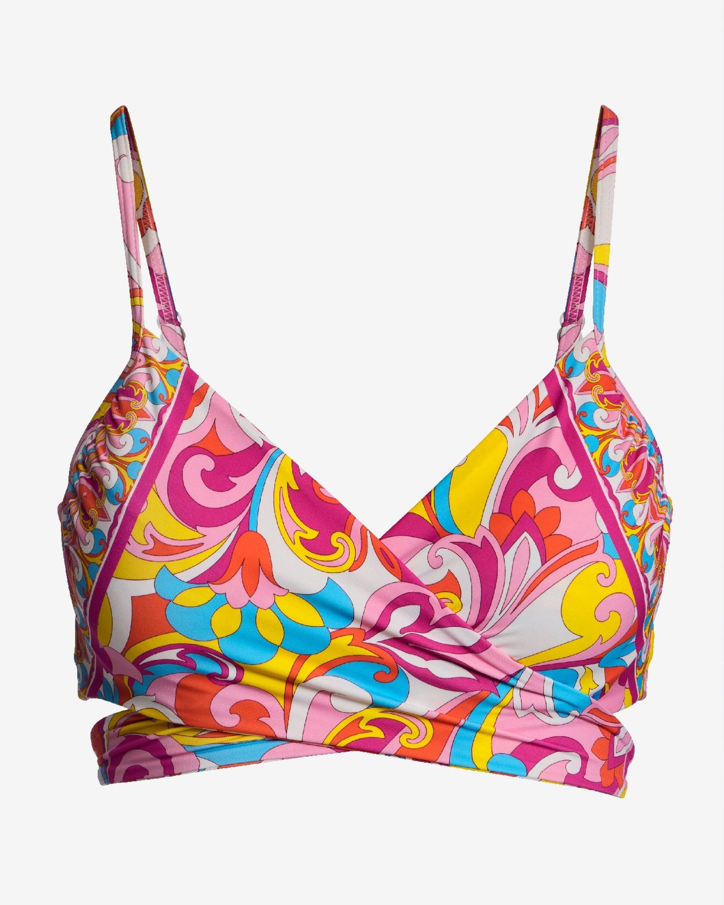 Swim Sense Print Underwire Wrap Bikini Top Tulum Abstract