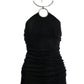 High Neck Hardware Slinky Tunic Black