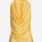 Marilyn Cowl-Neck Charmeuse Blouse Lemon Drop