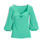 Ring Detail Sweetheart Knit Top Opal