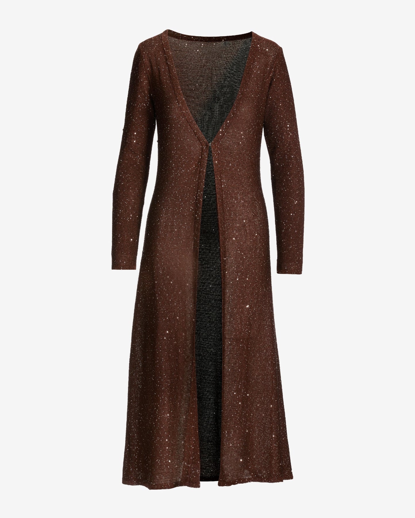 Mini Sequin Sweater Duster Safari Brown