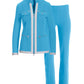 Chic Zippered Sport Coordinate Set Blue Grotto