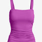 Swim Sense Square-Neck Tankini Top Purple Cactus Flower