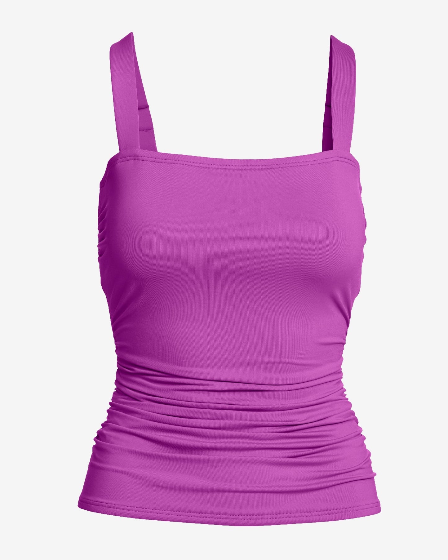 Swim Sense Square-Neck Tankini Top Purple Cactus Flower
