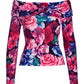 Exploded Fleurs Twist Front Sweater Pink/Purple