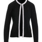 Rhinestone Trim Cardigan Black