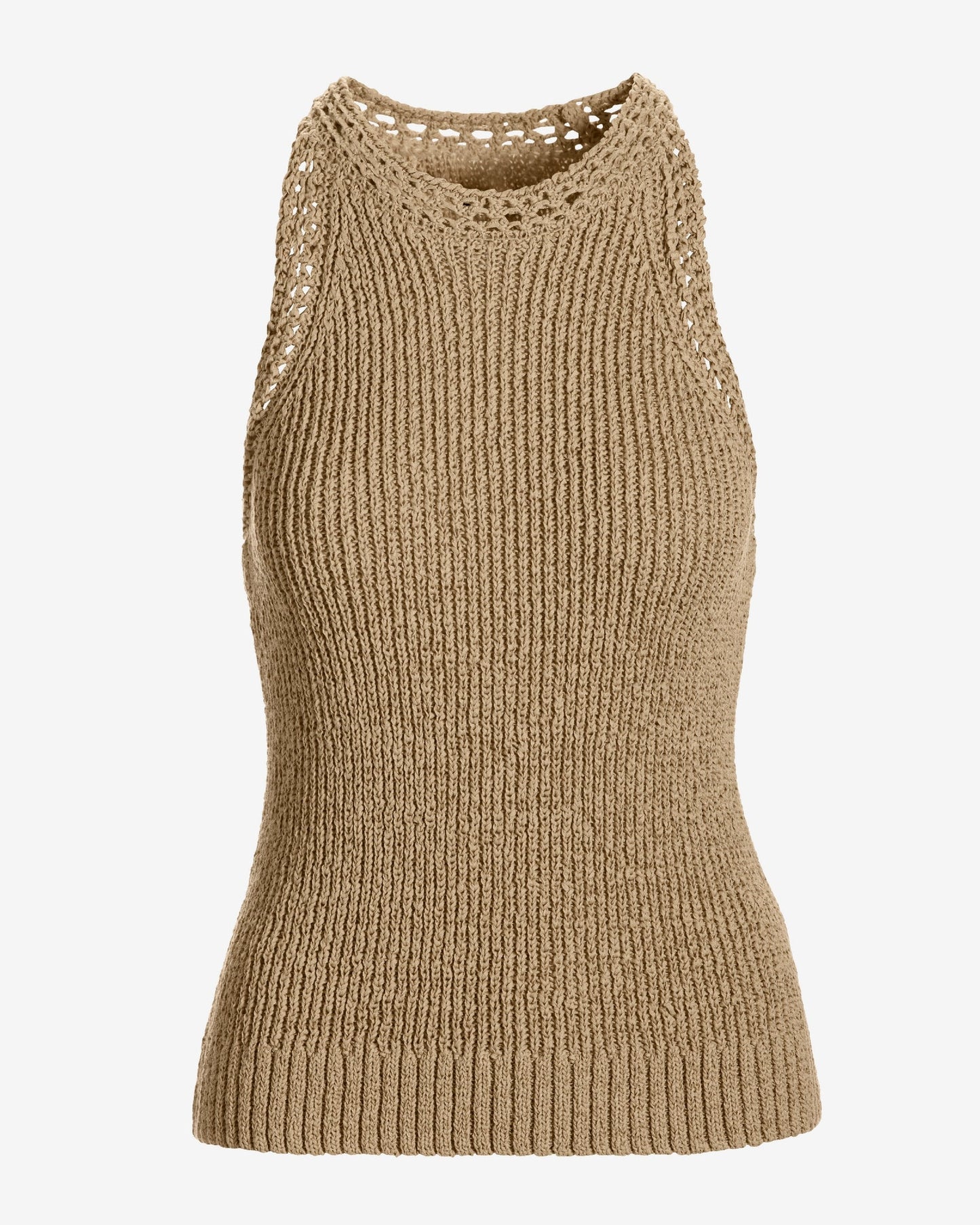 High Neck Sweater Tank Sesame