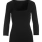 So Sexy Square-Neck Top Black