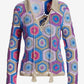 Collared Crochet Sweater Multi